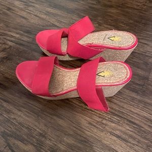 Red Volatile strappy wedges size 9